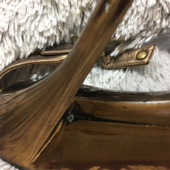 Stuart Weitzman Strappy Bronze Slingback Heels - Picture 6 of 9